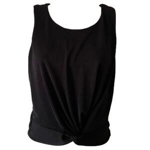 21 Saints black cropped front cross twist tank top size large